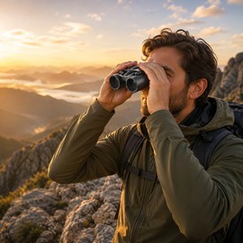 Compact Binoculars for Outdoor Viewing – BAK4 Folding Telescope with Low-Light Optics for Camping, Hiking & Travel
