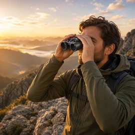 Compact Binoculars for Outdoor Viewing – BAK4 Folding Telescope with Low-Light Optics for Camping, Hiking & Travel