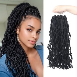 Vemet Soft Locs 18 Inch Synthetic 8 Packs Faux Locs Pre Looped Curly Wavy Crochet Hair For Black Women Hair Extensions