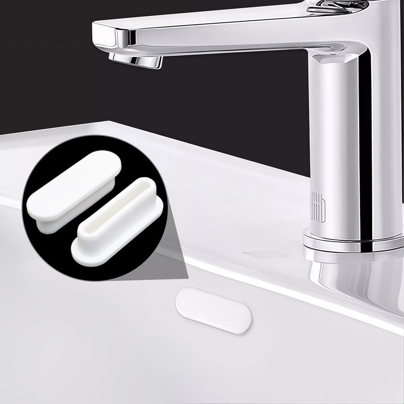 FMHXG 4PCS Silicone Drain Plugs for Sinks Oval Shaped Overflow