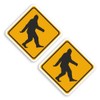 2 x 10cm Warning Bigfoot Sign Vinyl Stickers - Yeti