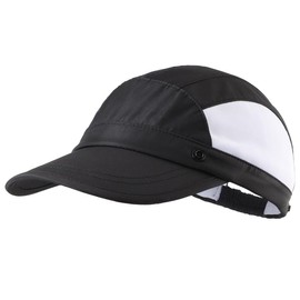 Connectile Toddler Kids Summer UPF 50+ Flap Cap, Quick Drying, Wide Brim Sun Hat, Kids UV Protection Hat, Black
