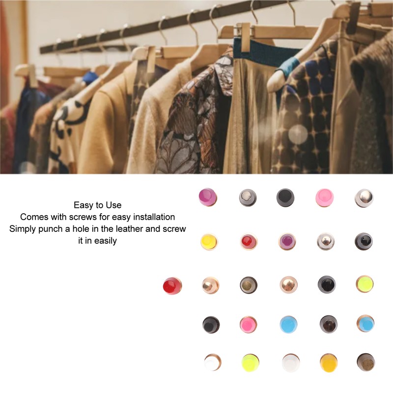 26pcs Screwback Studs Nailheads Lightweight Rust Proof Zinc Alloy Flat
