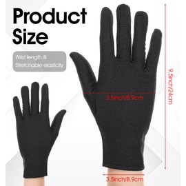 ValueBargain Black Costume Gloves, Spandex Thin Black Gloves for Cosplay Halloween Party, Unisex Wrist Length