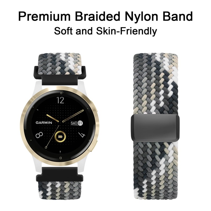 Magnetic Braided Watch Band Compatible with Garmin Venu 3S /