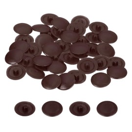 sourcing map 40PCS Screw Cap Covers, 12mm Waterproof Plastic Screw Decorative Caps for Phillips Cam Lock Nuts Self-Tapping Screws, Dark Brown