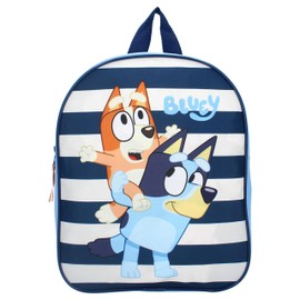 Vadobag BLUEY and BINGO Jump Into Fun Backpack with Puppy, Backpack for Children, School, Nursery - Colour Blue and Light Blue - Dimensions 29 x 22 x 9 cm, Blue, Sky Blue, One Size, Blue, Sky Blue