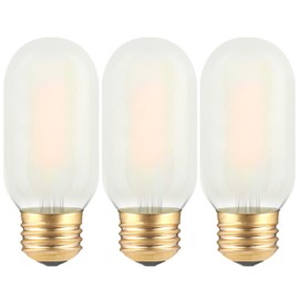 Frosted T45 LED Bulb- Vintage E26 Base Edison Light Bulbs 40 Watt Equivalent- Dimmable Decorative Antique T14 Filament Tubular Bulbs- 4W 2700K Soft Warm White- 3 Count