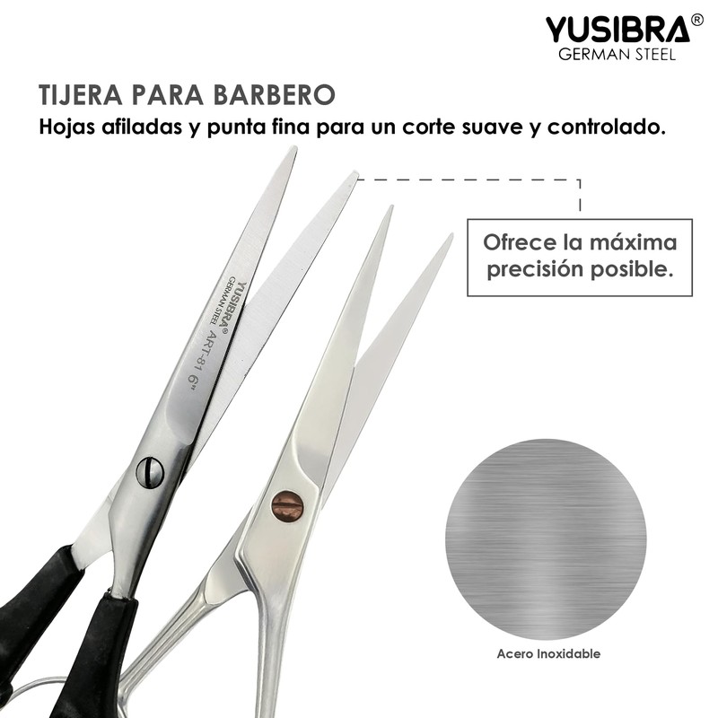 2 Tijeras Profesionales de Acero Inoxidable para Bigote y Barba