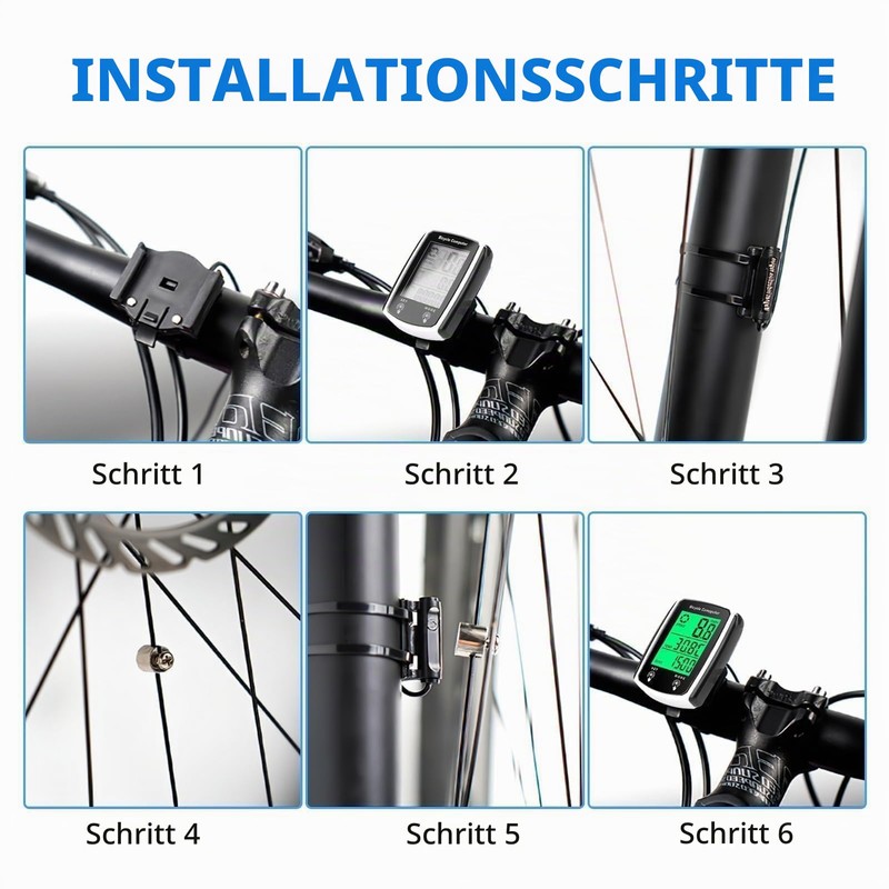 Bicycle Computer IPX6 Waterproof Bicycle Computer, Speedometer Multi-Function, Bicycle Speedometer