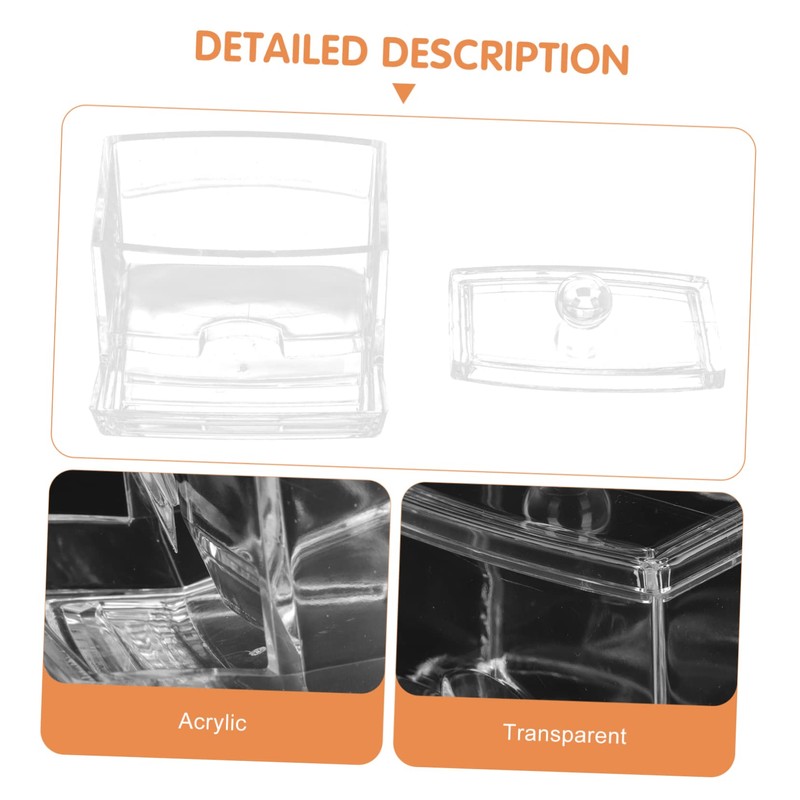FOMIYES 2pcs Transparent Cotton Swab Storage Box Dustproof Organizer Protective