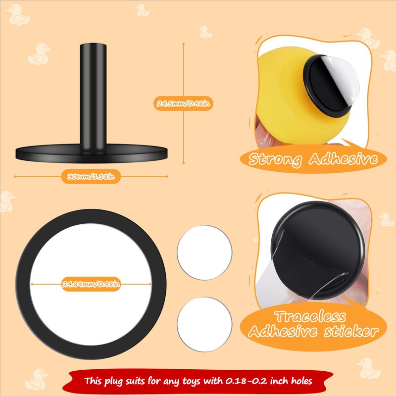 AILOVETECK - Patos de goma para coche, con tapón de