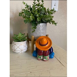 Small Talavera Ponchito Statue, Sleeping Man Statue Mexican Pottery Cowboy