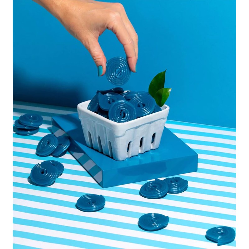 SweetGourmet Blue Raspberry Flavored Licorice Wheels | Italian Bulk Licorice