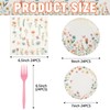 96 Pcs Wildflower Party Supplies,Disposable Tableware Set,Include Plates Forks and
