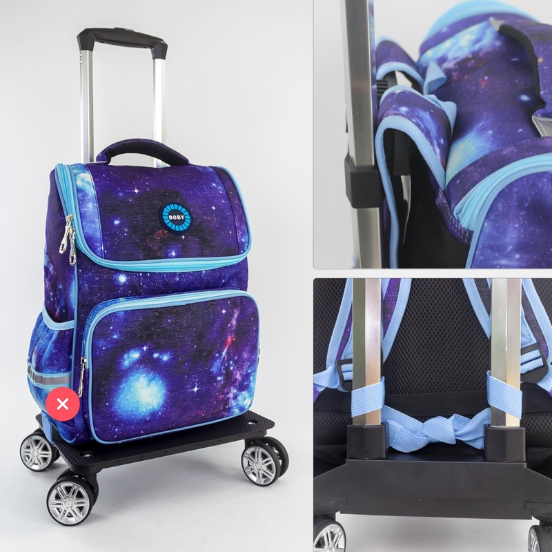 Backpack Trolley Wheeled Cart-Backpack Hand Truck with Luggage Strap,Aluminium Alloy