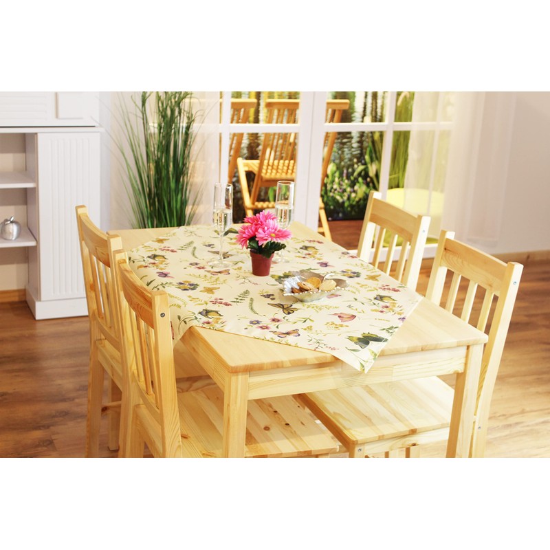 Kamaca Series Butterflies in a Flower Meadow in Cream with