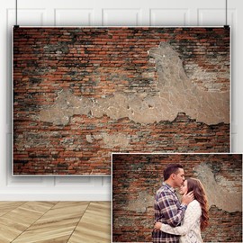 XMJJKUF Vintage Red Brick Wall Photo Backdrop Brick Photography Backdrop Baby Birthday Party Graduation Home Decors Background Newborn Adults Portrait Wallpaper Photo Studio Props 10x7ft Polyester