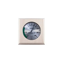eliga Hygrometer silberfarben 135 mm in 4-eckigem Holzrahmen 170 mm