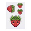 4 x 'Kawaii Strawberry' Temporary Tattoos - Water Resistant, Skin-Safe,