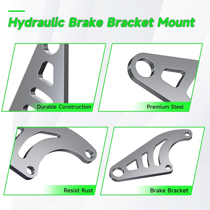 XIKOBY Chrome Hydraulic Brake Caliper Bracket Mount Kit Compatible with