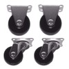 Heavy Duty Caster Wheels, 1.5 inches, Hard Rubber Base with