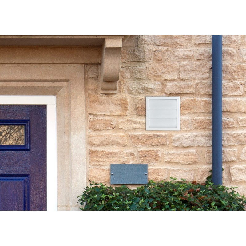 Vents 100 mm White Plastic Gravity Wall Grille with Non-Return