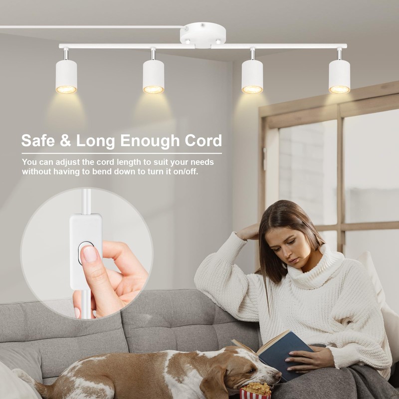Plug in Track Lighting LED, Track Lighting Fixtures Ceiling, White