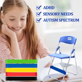 10 PCS Chair Bands for Kids, Flexible Seating Classroom Furniture Rubber Bands for Kids with Fidgety Feet, Foot Bands for School Classroom Chairs and Desk, Ideal for ADHD, Autism, Hyperactivity