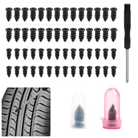 Bafiwu 100Pcs Tyre Repair Nails with Screwdriver, Rubber Screw Tyre Plugs, Fast Self-Service Vacuum Tyre Repair Nail Kit for Cars SUVs Trucks Motorcycles Bicycles (50 S+50 L)