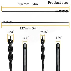 KELINER Flexible Drill Bit Kit - 3/4" & 9/16" x 54-Inch Spiral Drill Bits with Fish Eye Holes & Screw Tips - Fit for Pulling Wires Through Walls, Ceilings & Sidewalks