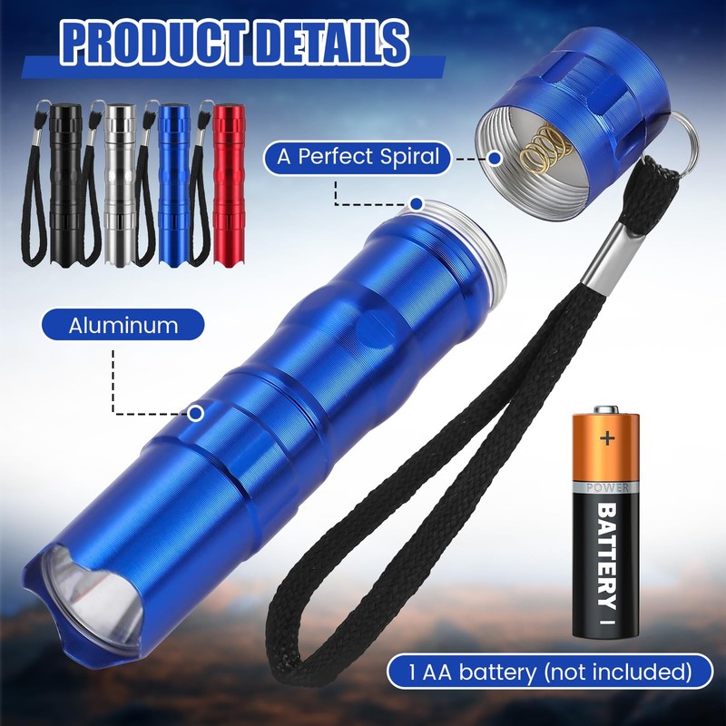 Tujoe 36 Pcs Mini Flashlights Bulk Bright Aluminum LED Handheld