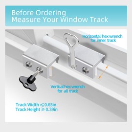 PINGXNG Window Locks,4 Sets,Alu Alloy material Window Lock for Vertical&Horizontal Sliding Windows and Doors,Adjustable Security Window Stop,for Child Home Safety,Bedroom,Office&Balcony(silver medium)