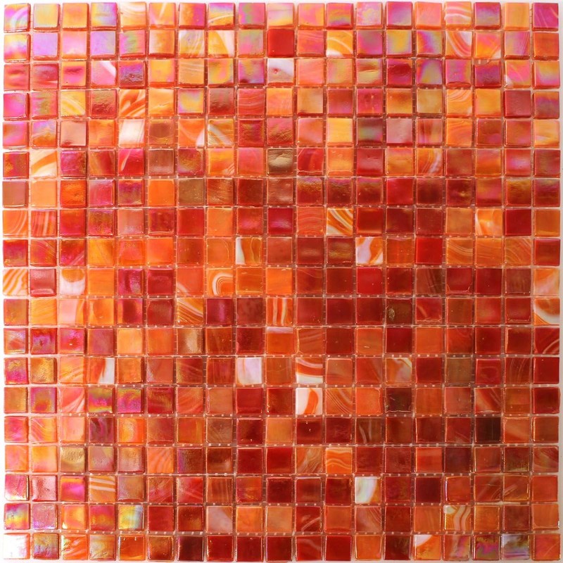 Mosaic Tiles Glass Mosaic Tiles Mother of Pearl Effect Red