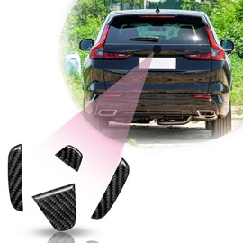 QianBao Compatible with Carbon Fiber Car Rear Logo Decoration Sticker Exterior Accessories Rear Tailgate Emblem Sticker for Honda CRV 2023 2024 (4Pcs Black)