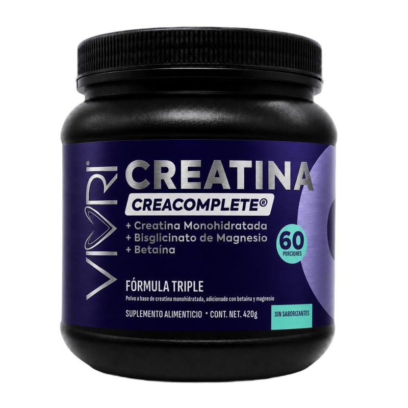 VIVRI Creatina | 60 Porciones | Creatina, Betaína y Bisglicinato