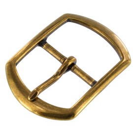 TV335 Antique Brass, Center Bar Buckle, Solid Brass-LL, 1-1/2"