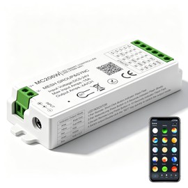 Aclorol WiFi 5-in-1 LED Strip Controller PWM Dimmer Dimmable for DC 5V-24V Single Color CCT RGB RGBW RGBCCT LED Strip Lights Compatible with Alexa/Google Home/Tuya Smart/Smart Life APP