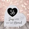 Wedding Countdown Plaque - Medium MDF Wood Heart-Shaped Keepsake -