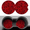 Red Rose 2 Pack Car Cup Holder Coaster Anti Slip