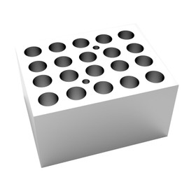 4E's USA Dry Bath Incubator Heat Block - Universal Aluminum Block for Conical Tubes 20 x 2.0ml, Slot Size ⌀11.5mm x 38.1mm Model:TC0401001-63