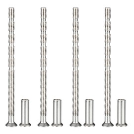 PATIKIL Cabinet Handle Screws M4x70, 4Pcs Break Away Screws Drawer Pull Screw Phillips Drive Flat Countersunk Head Bolts with Sleeve for Door Handle Lever