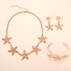 Starfish Earrings Necklace Braacelet - Gold Starfish Dangle Earrings Statement