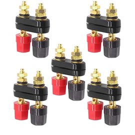 WANGCL 5 Pack Speaker Binding Post Power Amplifier Dual 2-way Banana Socket Free Welding 4mm Panel Mount Banana Socket Black and Red
