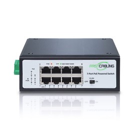 FASTCABLING PoE Powered Switch 8 Port, 71W PoE Passthrough, Re-use Existed cat5e/cat6 Cable, Expand RJ45 Network Port