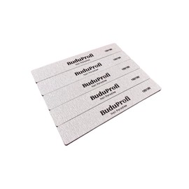 BuduProfi, Nagelfeile, 5 Stück, Pediküre, natürliche Nägel, semi-permanenter Nagellack, Acrygel, (Grit 100 / 180, gerade XXL)