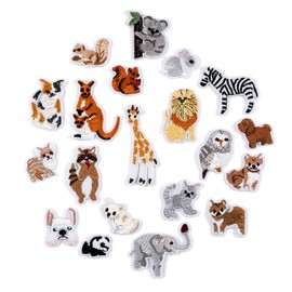 Pack of 20 Ironing Patches, Forest Animals Appliques for Sewing, Sewing Set for Children, Boys, Boys, Sew-On Patches, Iron-On Patches, Iron-On Patches, Iron-On Patches for DIY Hat, Bag, Jeans, T-Shirt