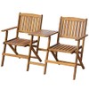 Casafoyer Folding Garden Bench with Tea Table 55.1 Solid Acacia