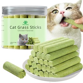 Meowly 110g Cat Grass ﻿Sticks for Cats, Natural Chicken Flavored Cat Grass ﻿Sticks for Teeth Cleaning and Hairball Remedy
