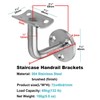 8 Pack Staircase Handrail Brackets for Round Wood / Metal